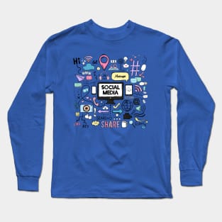 Social Media Theme Long Sleeve T-Shirt